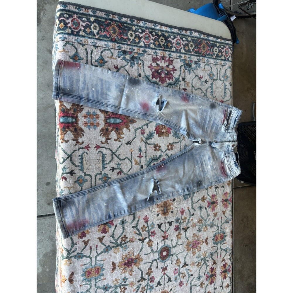 Rockstar Original Boys 8 Ultra Slim Distressed Paint Splatter Jeans